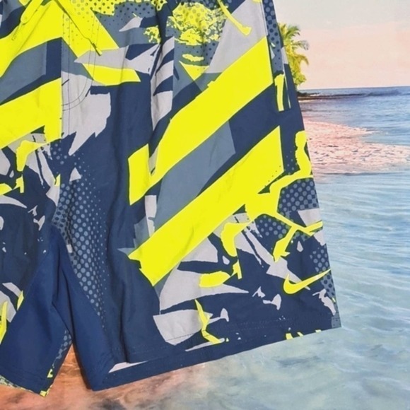 Nike Swim Trunks Size Large Blue Lime NWT - Picture 4 of 8